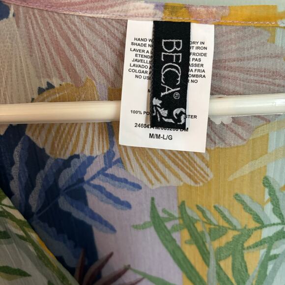 Becca Floral Flutter Sleeve Short Beach Swim Coverup - Picture 4 of 5